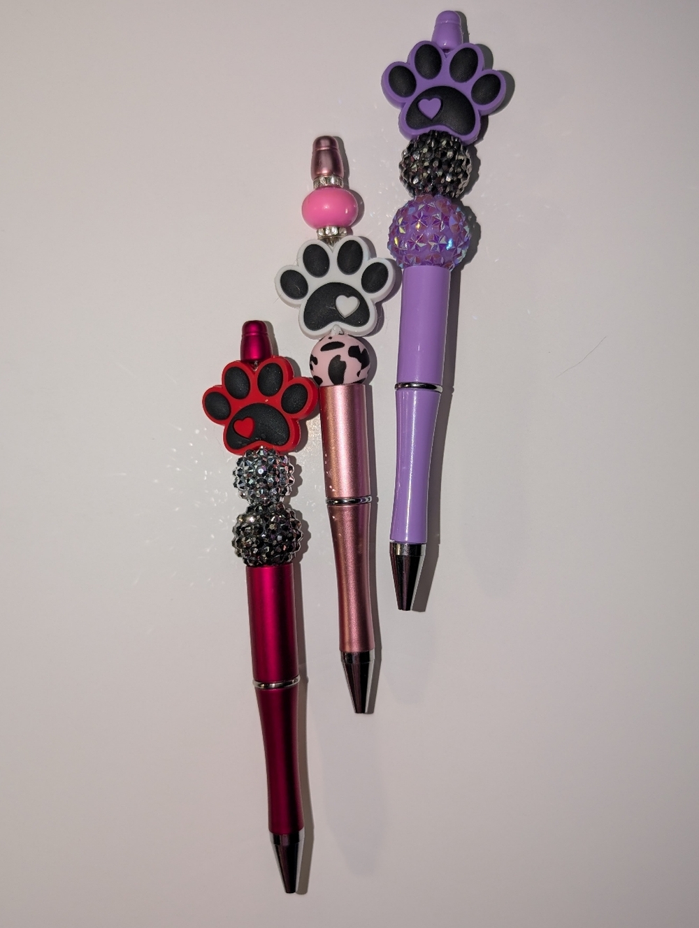 Set of Three Paw Print Pens